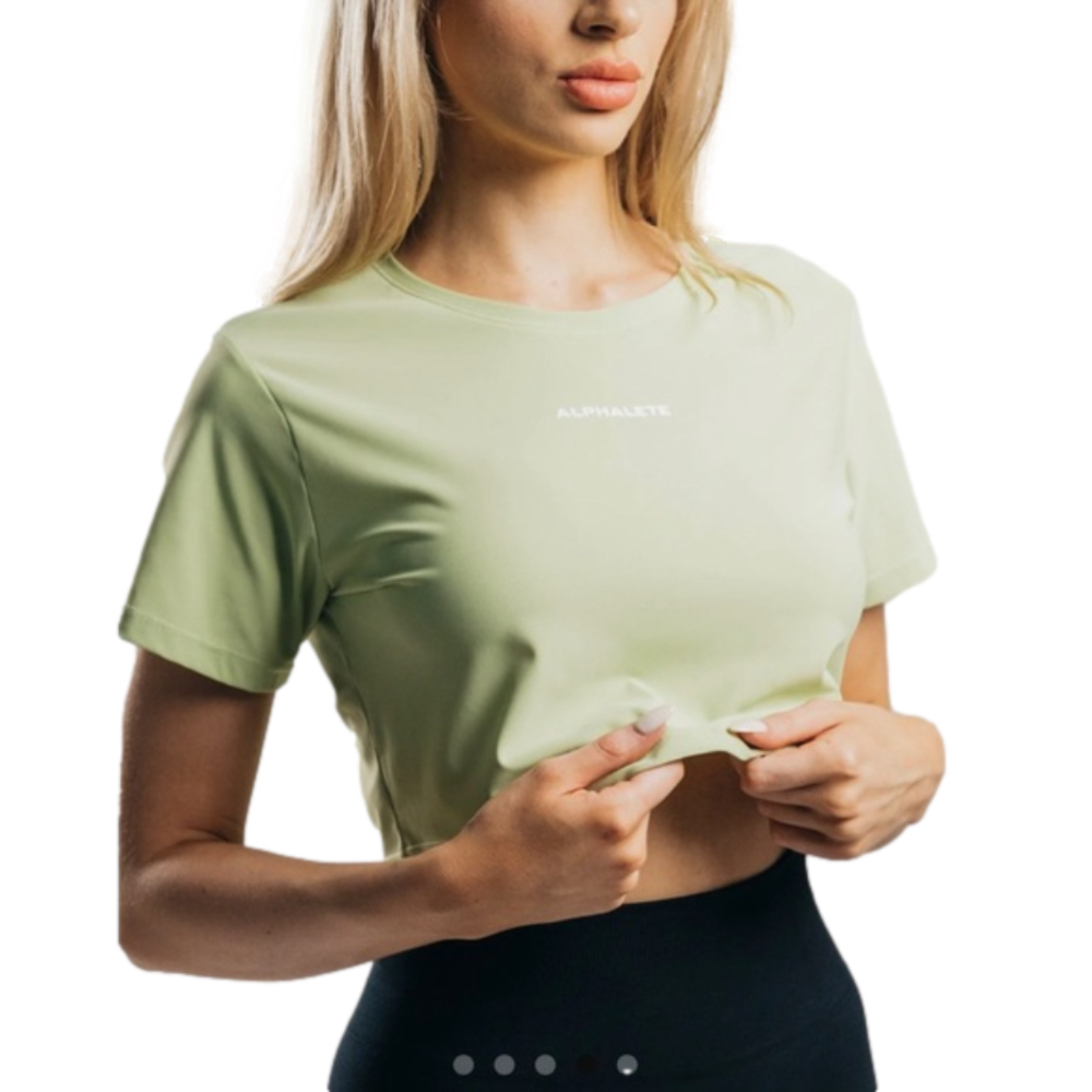 Alphalete Signature Mesh Crop Top Women's Short Sleeve